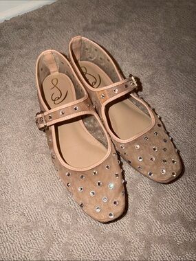 Sam Edelman beige Studded Mary Jane ballet Flats size 9